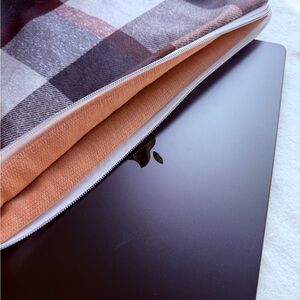 One-of-a-kind padded Laptop Sleeve - Upcycled Fabric | Fits MacBook Pro 14”